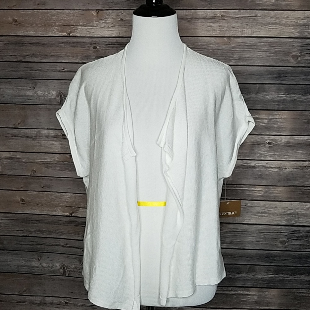 XS Ellen Tracy White Cardigan / Shrug